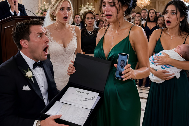 Interrumpí la boda de mi ex con una caja negra… y cuando vio la foto de su hijo recién nacido, cayó de rodillas