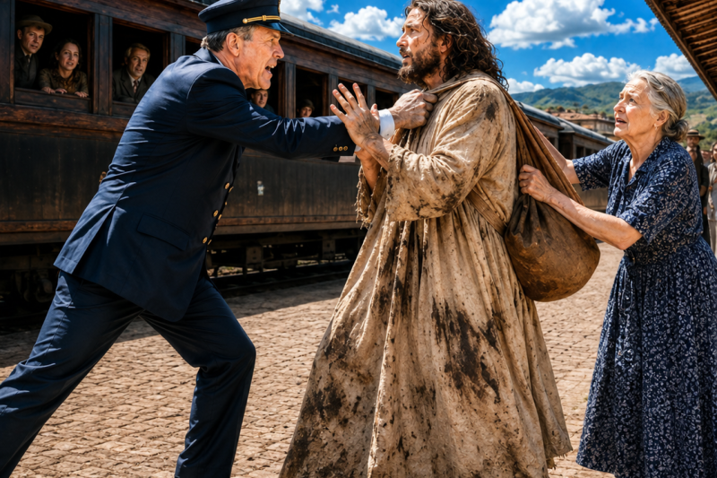 El Maquinista Humilló a un Mendigo y le Negó Subir al Tren… Sin Saber que Era Jesús Probando su Corazón