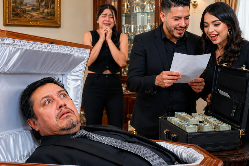 Fingió Su Propia Muerte Para Probar a Sus Hijos… Pero Lo Que Escuchó Junto al Ataúd Le Rompió el Alma