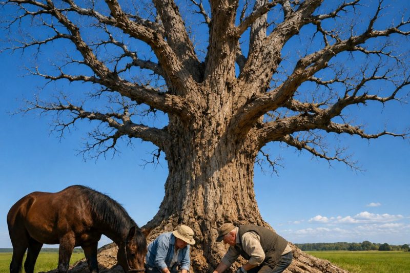 EL CABALLO NO SE ALEJABA DEL ÁRBOL SECO… Y AL EXCAVAR EN LAS RAÍCES ENCONTRARON LA VERDAD…