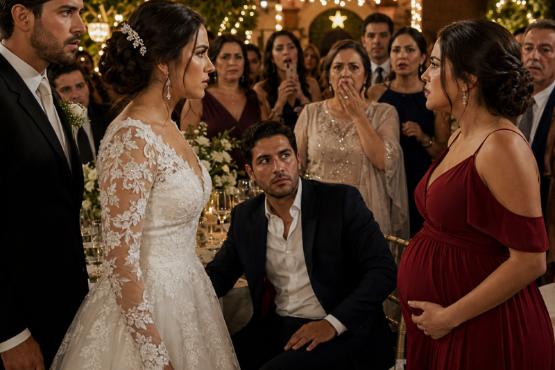 Mi hermana quiso anunciar su embarazo en mi boda para robarme la atención… pero no esperaba que el padre del bebé estuviera sentado junto a mi esposo.