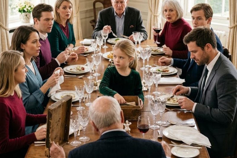 La familia de mi esposo me llamó pobre en la cena de Navidad, hasta que mi hija de siete años sacó una caja vieja y preguntó por qué todos mentían.