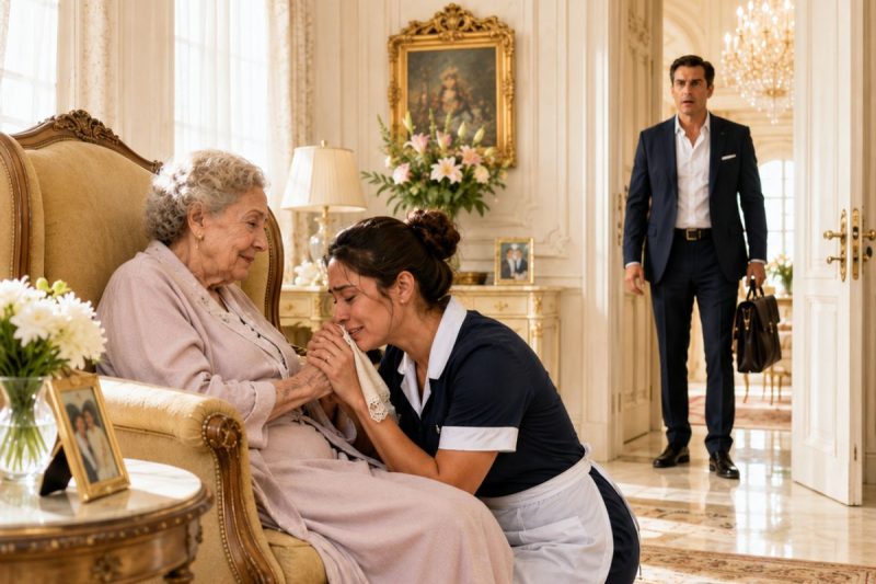 Creía que su empleada solo limpiaba… hasta que la vio llorar junto a su madre