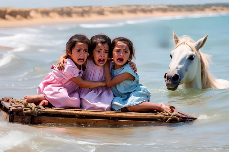 El Padre Abandonó a sus Trillizas en el Mar… pero No Contó con el Caballo Blanco que Desafió las Olas para Salvarlas