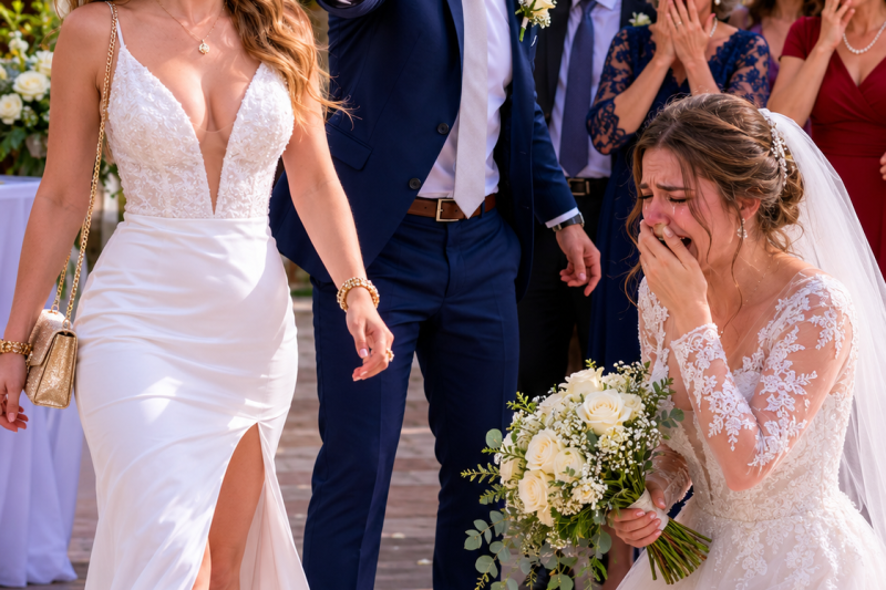 Mi hermana apareció vestida de blanco en mi boda para robar miradas… pero mi prometido dijo una frase que la dejó sin palabras.