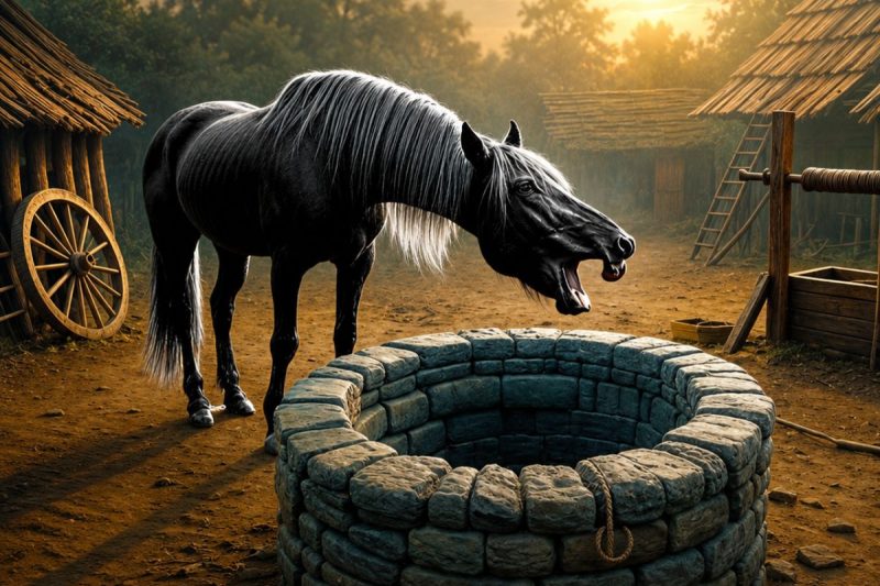 NADIE ENTENDÍA POR QUÉ EL CABALLO RELINCABA DESESPERADO FRENTE AL POZO, HASTA QUE MIRARON ADENTRO