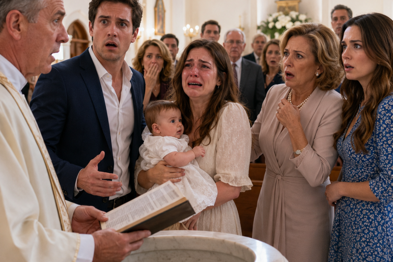 Mi suegra llevó a la ex de mi esposo al bautizo de mi hijo… pero el sacerdote reconoció un apellido que nadie debía mencionar.