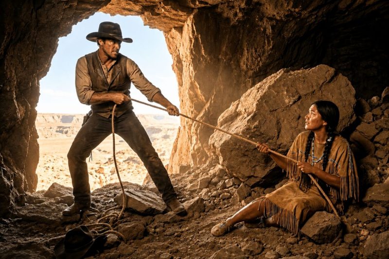El vaquero rescató de una cueva a la hija del jefe… y el jefe le dijo: “Por ley, ahora ella es tu esposa”