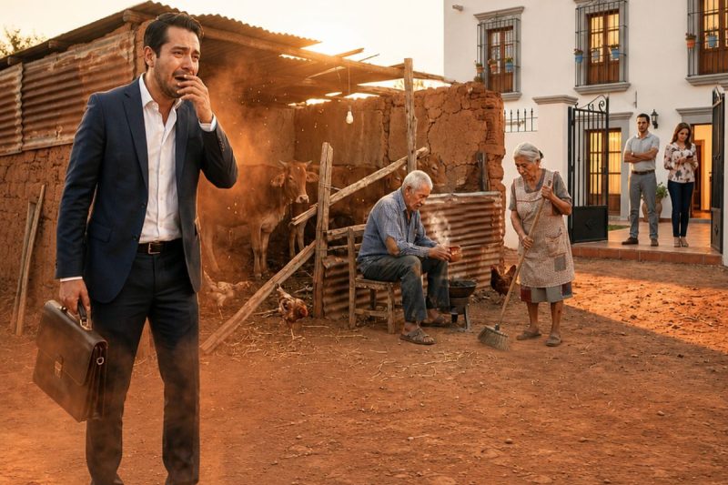 El Millonario Volvió A Casa… Y Halló A Sus Padres En El Corral Mientras Sus Hermanos Tenían Todo.