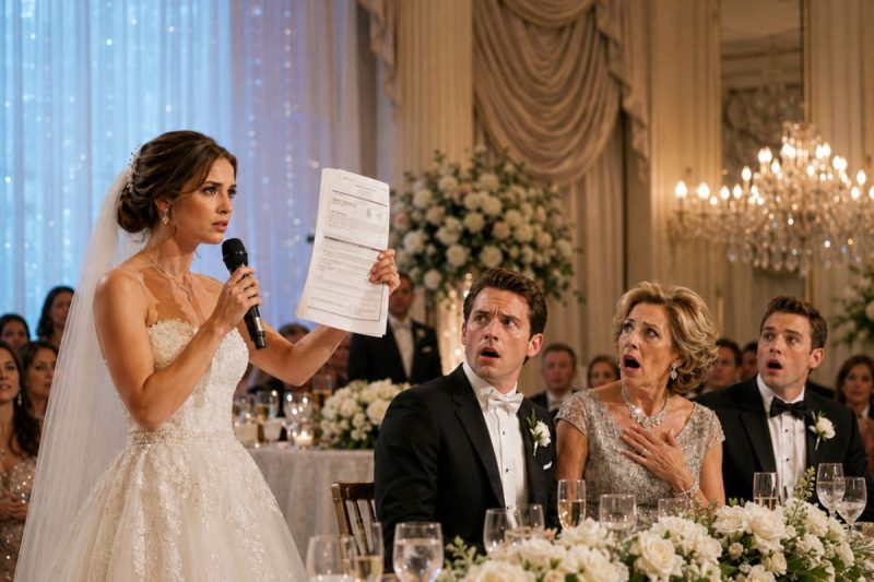 En plena boda, el esposo dijo que todas las propiedades eran de su mamá… entonces la novia tomó el micrófono
