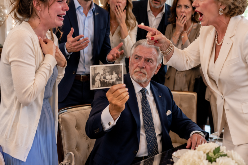 Mi suegra anunció que mi bebé no sería parte de la familia… pero el abuelo sacó una fotografía que la dejó sin voz.