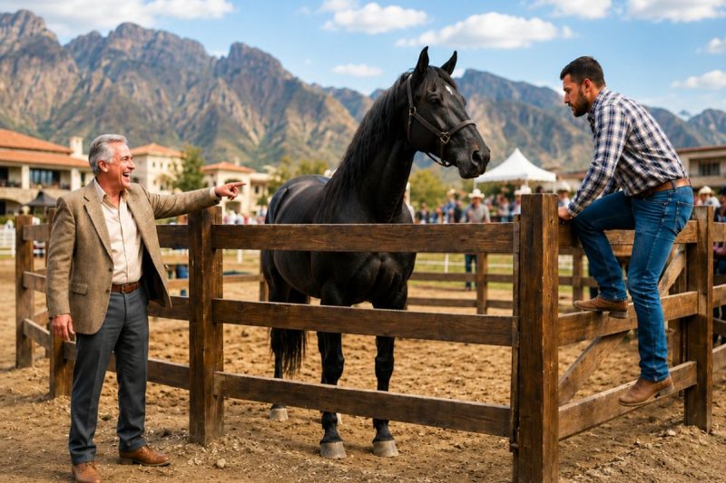 “TE REGALO EL RANCHO SI LOGRAS MONTAR ESE CABALLO” —SE BURLÓ EL HACENDADO. EL PEÓN ACEPTÓ EL DESAFÍO