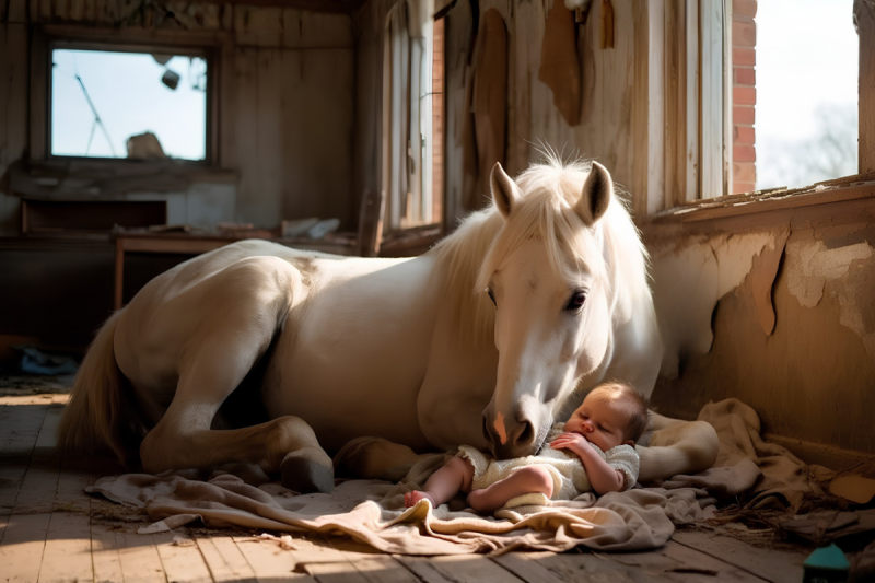 El Millonario Abandonó a su Bebé en una Casa Perdida del Bosque… Pero No Contó con el Caballo Blanco que Escuchó su Llanto