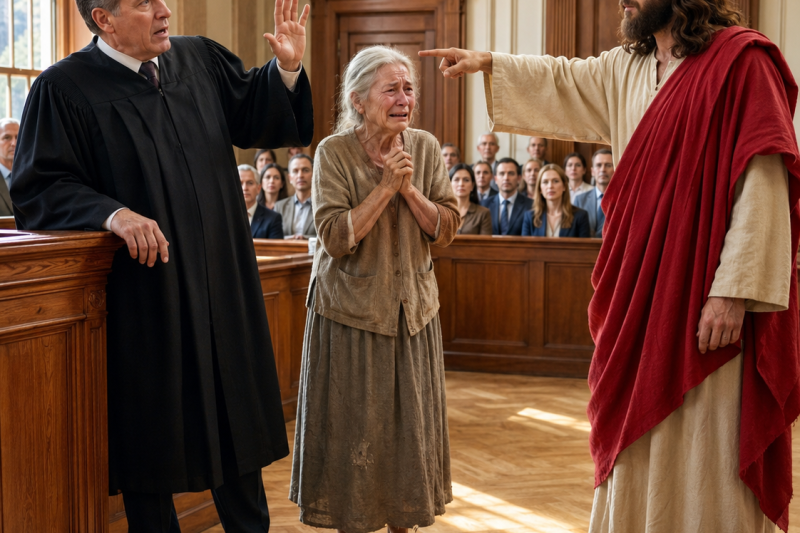 El Juez Condenó a una Anciana Inocente… Hasta que Jesús Entró al Tribunal y Dijo: “Yo Soy el Juez Aquí”