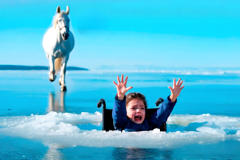 Su Padre La Empujó Al Lago Congelado… Pero No Contó Con El Caballo Blanco Que Haría Lo Imposible Por Salvarla