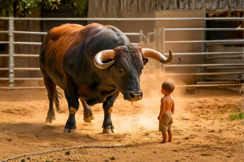 Nadie Podía Tocar al Toro Más Bravo del Rancho… Hasta que un Niño Huérfano de 5 Años Le Susurró una Frase que Hizo Llorar al Hacendado