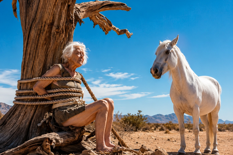 El Millonario Abandonó a Su Madre Enferma en el Desierto… Pero No Contó con el Caballo Blanco que Fue a Buscar Justicia