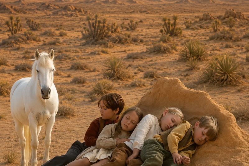 UN HOMBRE RICO ABANDONA A SUS 4 HIJOS ENFERMOS EN EL DESIERTO, PERO EL CABALLO LO VIO TODO Y…