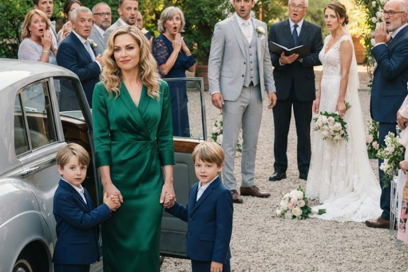 Mi ex me invitó a su boda para humillarme y escribió: “Ven en camión, yo te pago el pasaje”. Pero cuando bajé de un Rolls-Royce con dos niños idénticos a él, la novia soltó el ramo y el juez dejó de leer