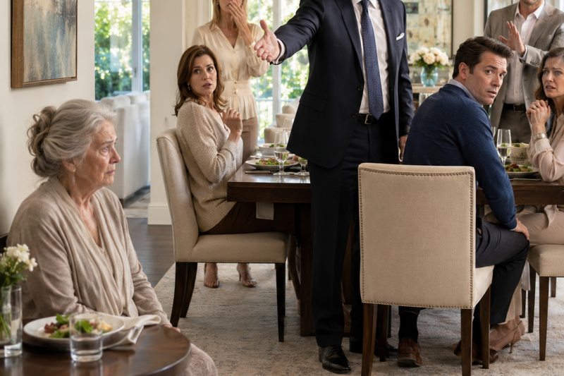 En la cena familiar me sentaron lejos, como a un mueble viejo… hasta que el invitado más importante preguntó por mí.