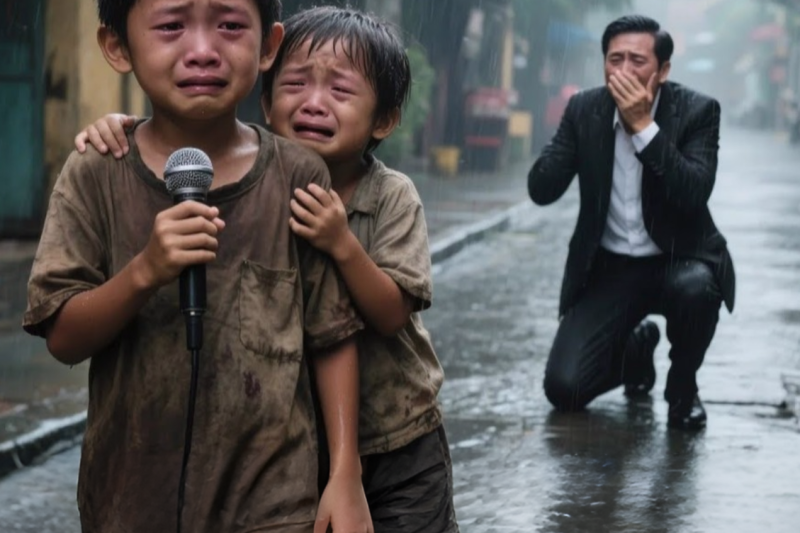 El Niño Que Cargó a Su Hermanita Bajo la Lluvia… y Cantó la Canción Que Devolvió la Memoria a Su Padre