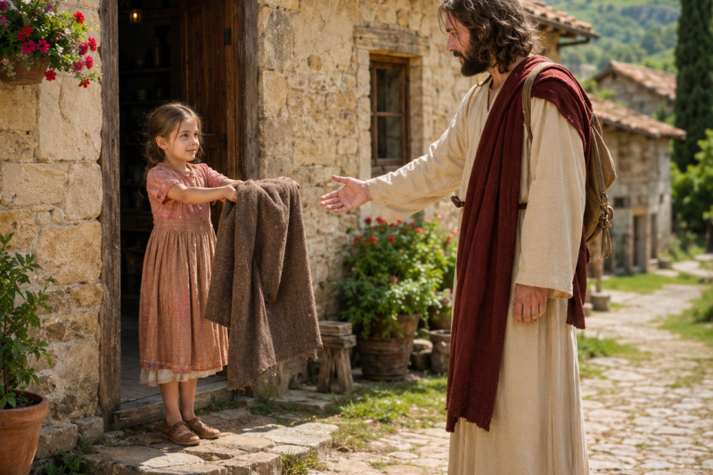 La Niña Que Dio la Única Cobija en una Noche de Tormenta… Sin Saber Que Acababa de Abrirle la Puerta a Jesús