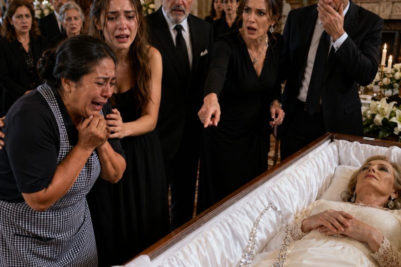 La familia rica inventó que mi madre robó un collar de diamantes… sin imaginar que la joya verdadera estaba dentro del ataúd de la patrona