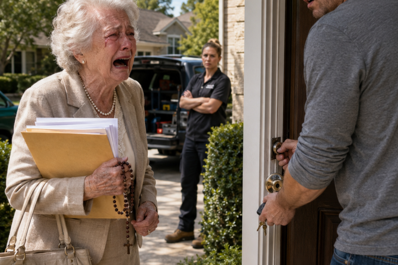 Mi hijo cambió la cerradura de mi propia casa mientras yo estaba en misa… sin saber que el título del terreno seguía a mi nombre.