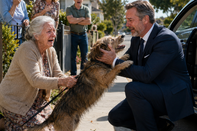 Cuidé sin descanso al perro que nadie quería del vecindario… hasta que su verdadero dueño apareció, y no era quien todos creían.