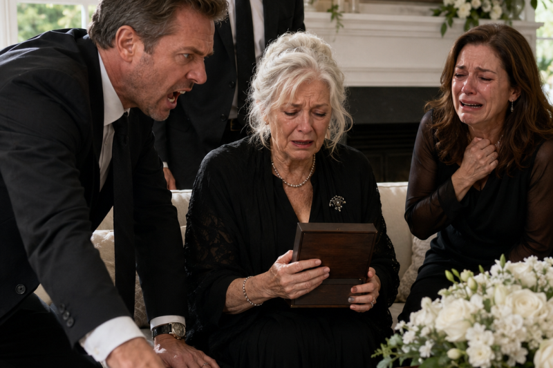 En el funeral de mi esposo mis hijos lloraban por la herencia… hasta que abrí la caja que él me dejó a mí.