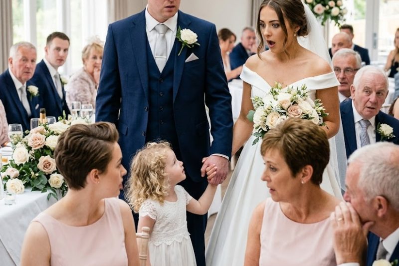 Toute la famille traitait la jeune employée comme une intruse au mariage, jusqu’à ce que la petite fille serre la main du marié et révèle, sans comprendre, le mensonge qu’il cachait depuis des années.