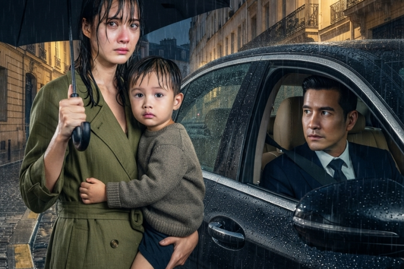 El Millonario La Encontró Bajo la Lluvia con Su Hijo Enfermo… y al Defenderla Frente a Todos Descubrió el Amor Que Le Faltaba en Su Vida