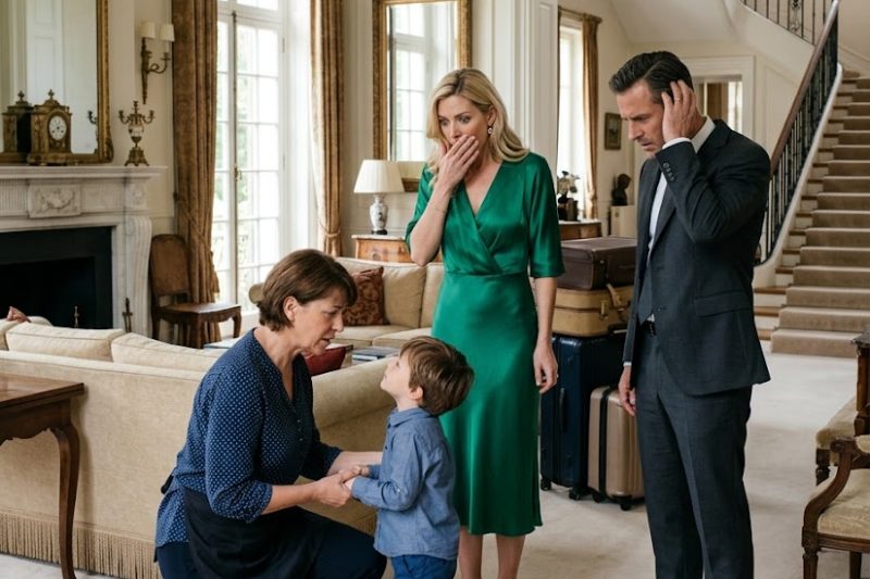 La empleada doméstica crió al hijo del millonario mientras su esposa viajaba por Europa, pero cuando el niño la llamó mamá frente a todos, la verdad empezó a salir de las paredes de la mansión.