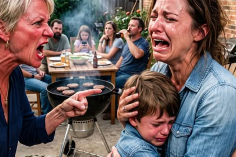 La Parrillada Familiar Terminó en Horror Cuando Mi Madre Quemó la Mano de Mi Hijo… Hasta que una Grabación los Dejó a Todos Sin Sangre en la Cara