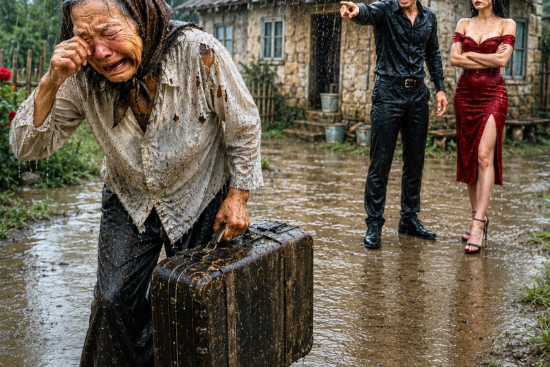 La Echó Bajo la Lluvia por Codicia… Sin Saber Que Su Madre Guardaba una Fortuna y una Última Lección para Él