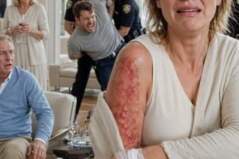 Mi esposo me quemó la mano en la estufa por “arruinar” su cena… pero no sabía que toda su familia estaba siendo transmitida en vivo a la policía