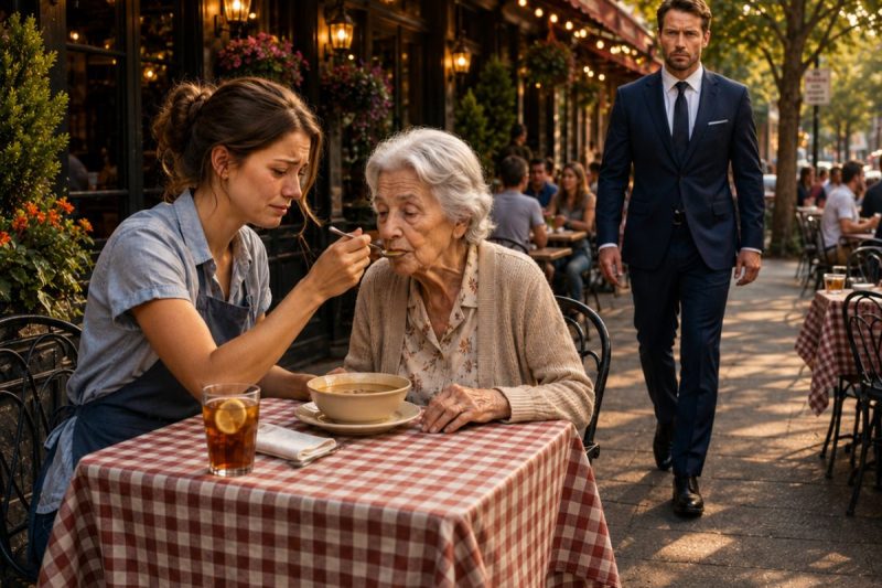 Un millonario vio a una mesera alimentar a su madre con Parkinson… y entonces ocurrió algo increíble
